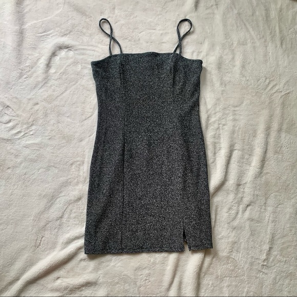 h&m silver sparkly dress H&M Silver Sparkle Dress Size 14